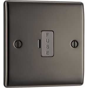 BG Electrical NBN54 Nexus Metal Black Nickel 13A Unswitched Fused Connection Unit