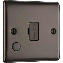 BG Electrical NBN55 Nexus Metal Black Nickel 13A Unswitched Fused Connection Unit with Flex Outlet