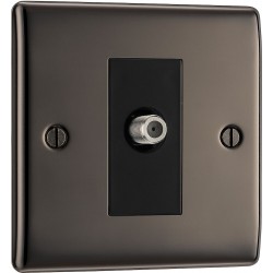 BG Electrical NBN64 Nexus Metal Black Nickel Single Satellite Socket