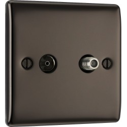BG Electrical NBN65 Nexus Metal Black Nickel TV/FM/SAT Co-Ax Socket