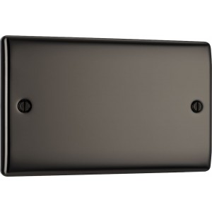 BG Electrical NBN95 Nexus Metal Black Nickel Double Blank Plate