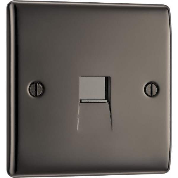 BG Electrical NBNBTS1 Nexus Metal Black Nickel Single Secondary Telephone Socket Screw Type