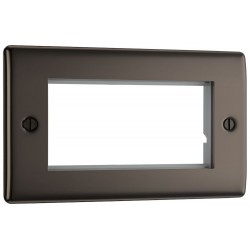BG Electrical NBNEMR4 Nexus Metal Black Nickel Rectangular Euro Module Front Plate 4 Module