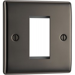 BG Electrical NBNEMS1 Nexus Metal Black Nickel Square Euro Module Front Plate 1 Module