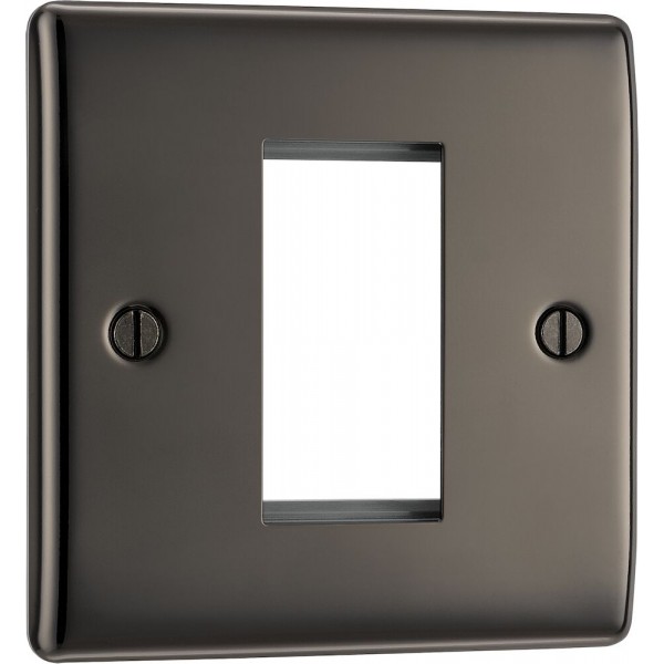BG Electrical NBNEMS1 Nexus Metal Black Nickel Square Euro Module Front Plate 1 Module