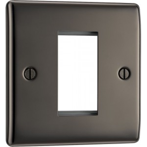 BG Electrical NBNEMS1 Nexus Metal Black Nickel Square Euro Module Front Plate 1 Module