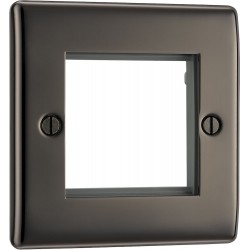 BG Electrical NBNEMS2 Nexus Metal Black Nickel Square Euro Module Front Plate 2 Module