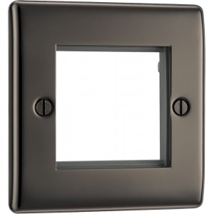 BG Electrical NBNEMS2 Nexus Metal Black Nickel Square Euro Module Front Plate 2 Module