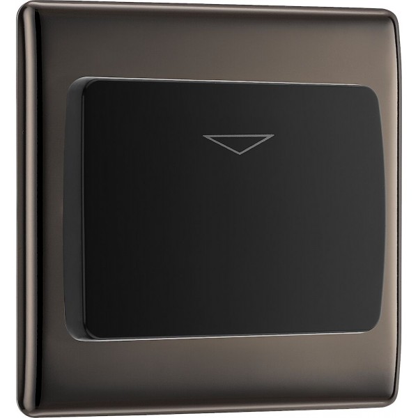 BG Electrical NBNKYCSB Nexus Metal Black Nickel 16A Key Card Switch Black Insert