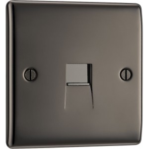 BG Electrical NBNRJ111 Nexus Metal Black Nickel Single RJ11 Telephone Socket Screw Type
