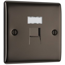 BG Electrical NBNRJ451 Nexus Metal Black Nickel Single RJ45 Telephone Socket IDC Type