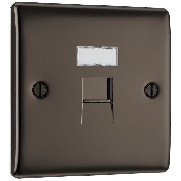 BG Electrical NBNRJ451 Nexus Metal Black Nickel Single RJ45 Telephone Socket IDC Type