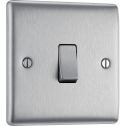 BG Electrical NBS12 Nexus Metal Brushed Steel 20A 16AX Single Switch 2 Way