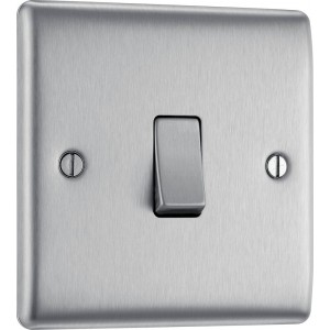 BG Electrical NBS12 Nexus Metal Brushed Steel 20A 16AX Single Switch 2 Way