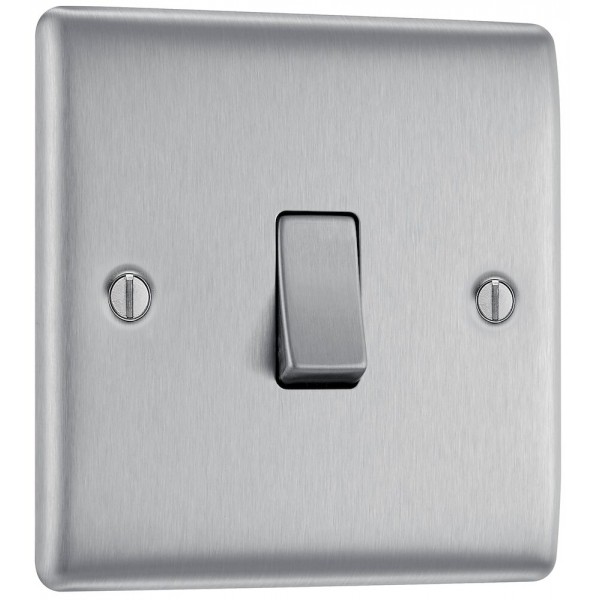 BG Electrical NBS13 Nexus Metal Brushed Steel 20A 16AX Intermediate Switch