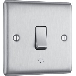 BG Electrical NBS14 Nexus Metal Brushed Steel 10AX Bell Push Switch