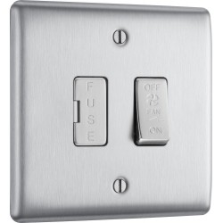 BG Electrical NBS15F Nexus Metal Brushed Steel 10A Triple Pole Fused Fan Isolator Switch