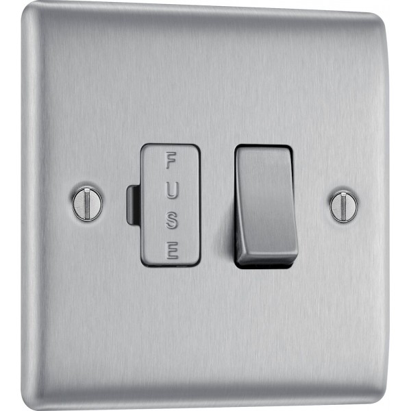 BG Electrical NBS50 Nexus Metal Brushed Steel 13A Switched Fused Connection Unit