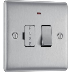BG Electrical NBS52 Nexus Metal Brushed Steel 13A Switched Fused Connection Unit with LED Indicator