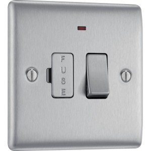 BG Electrical NBS52 Nexus Metal Brushed Steel 13A Switched Fused Connection Unit with LED Indicator