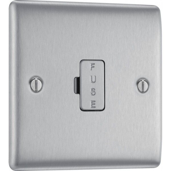 BG Electrical NBS54 Nexus Metal Brushed Steel 13A Unswitched Fused Connection Unit