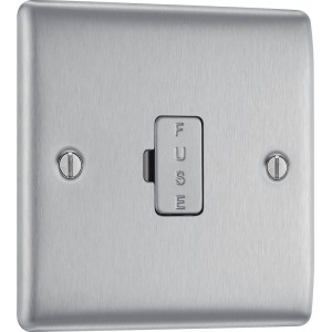 BG Electrical NBS54 Nexus Metal Brushed Steel 13A Unswitched Fused Connection Unit
