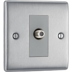 BG Electrical NBS64 Nexus Metal Brushed Steel Single Satellite Socket