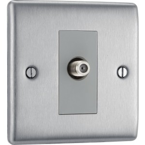 BG Electrical NBS64 Nexus Metal Brushed Steel Single Satellite Socket