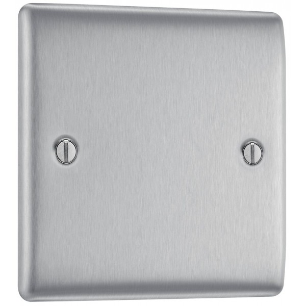 BG Electrical NBS94 Nexus Metal Brushed Steel Single Blank Plate