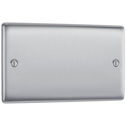 BG Electrical NBS95 Nexus Metal Brushed Steel Double Blank Plate