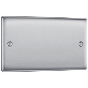 BG Electrical NBS95 Nexus Metal Brushed Steel Double Blank Plate