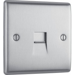BG Electrical NBSBTS1 Nexus Metal Brushed Steel Single Secondary Telephone Socket Screw Type