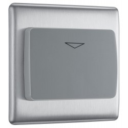 BG Electrical NBSKYCSG Nexus Metal Brushed Steel 16A Key Card Switch Grey Insert