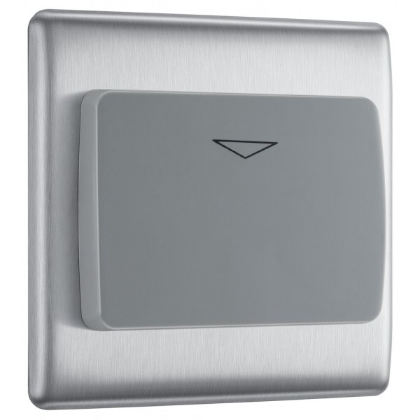 BG Electrical NBSKYCSG Nexus Metal Brushed Steel 16A Key Card Switch Grey Insert