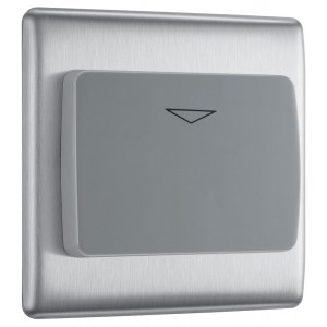 BG Electrical NBSKYCSG Nexus Metal Brushed Steel 16A Key Card Switch Grey Insert