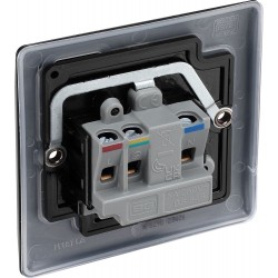 BG Electrical NFB29B Nexus Metal Matt Black 5A Single Round Pin Unswitched Socket Black Insert