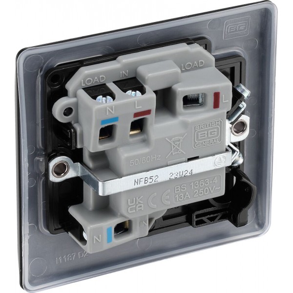 BG Electrical NFB52 Nexus Metal Matt Black 13A Switched Fused Connection Unit with LED Indicator