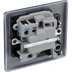 BG Electrical NFB53 Nexus Metal Matt Black 13A Switched Fused Connection Unit with LED Indicator and Flex Outlet