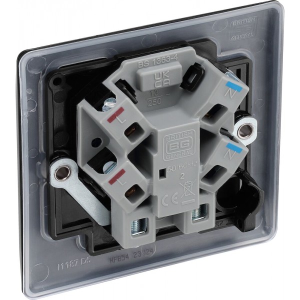 BG Electrical NFB54 Nexus Metal Matt Black 13A Unswitched Fused Connection Unit