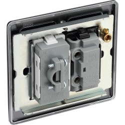 BG Electrical NFB55 Nexus Metal Matt Black 13A Unswitched Fused Connection Unit with Flex Outlet