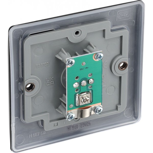 BG Electrical NFB60 Nexus Metal Matt Black Single Co-Ax Aerial Socket for TV or FM