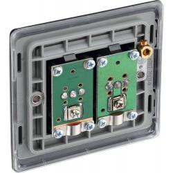 BG Electrical NFB61 Nexus Metal Matt Black Double Co-Ax Aerial Socket for TV or FM