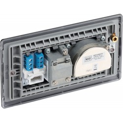 BG Electrical NFB68 Nexus Metal Matt Black Screened Triplex TV/FM/SAT Socket With BT Return