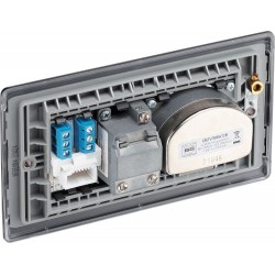 BG Electrical NFB69 Nexus Metal Matt Black Screened Quadplex 2 x SAT/TV/FM Socket with Return and BT Outlet