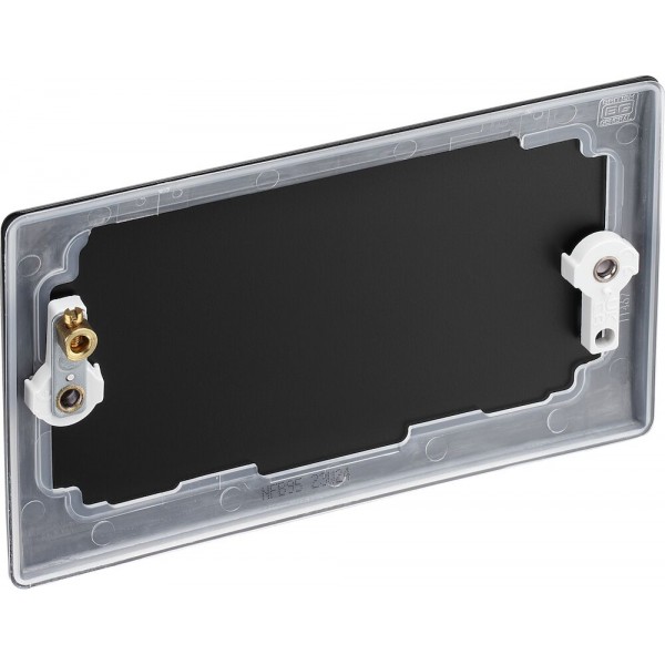 BG Electrical NFB95 Nexus Metal Matt Black Double Blank Plate