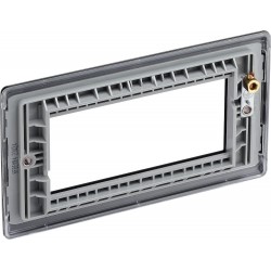 BG Electrical NFBEMR4 Nexus Metal Matt Black Rectangular Euro Module Front Plate 4 Module