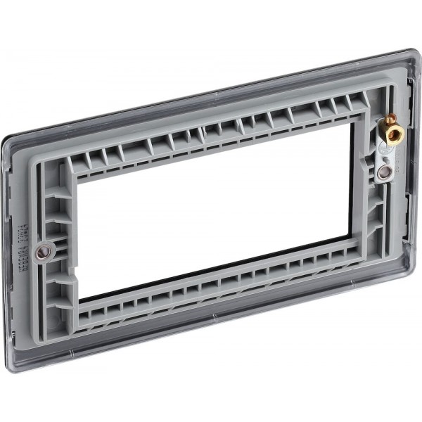 BG Electrical NFBEMR4 Nexus Metal Matt Black Rectangular Euro Module Front Plate 4 Module