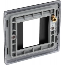 BG Electrical NFBEMS1 Nexus Metal Matt Black Square Euro Module Front Plate 1 Module