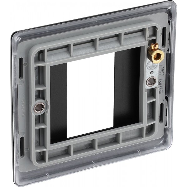 BG Electrical NFBEMS1 Nexus Metal Matt Black Square Euro Module Front Plate 1 Module