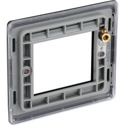BG Electrical NFBEMS2 Nexus Metal Matt Black Square Euro Module Front Plate 2 Module